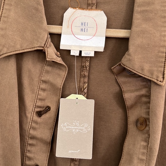 Anthropologie Hei Hei Brown Cotton Jacket Large NWT - Picture 2 of 6